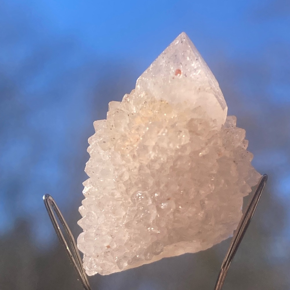 White/clear Spirit Quartz with Citrine and faint amethyst phantom